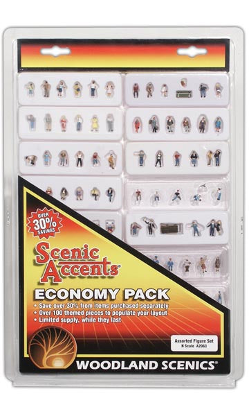 Woodland Scenics A2063 N Scale Economy Pack - Assorted Figure Set