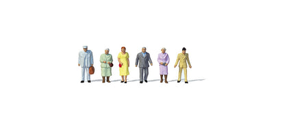 Preiser 14090 HO Scale Pedestrians pkg(6)