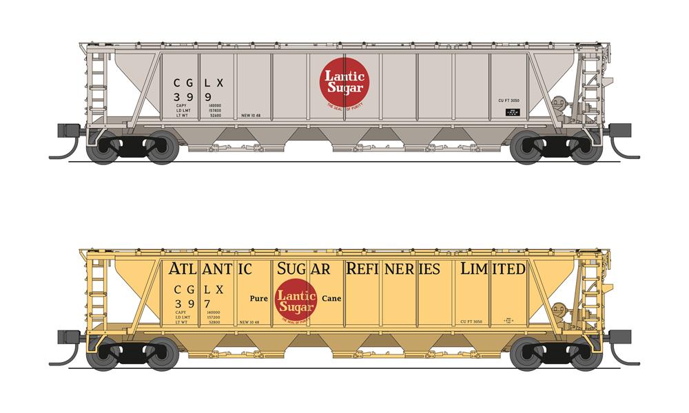 Broadway Limited 7264 N H32 Cvd Hopper Atlan Sugar 2Pk