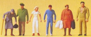 Preiser 14023 HO Scale Pedestrians Passers-by w/Policeman