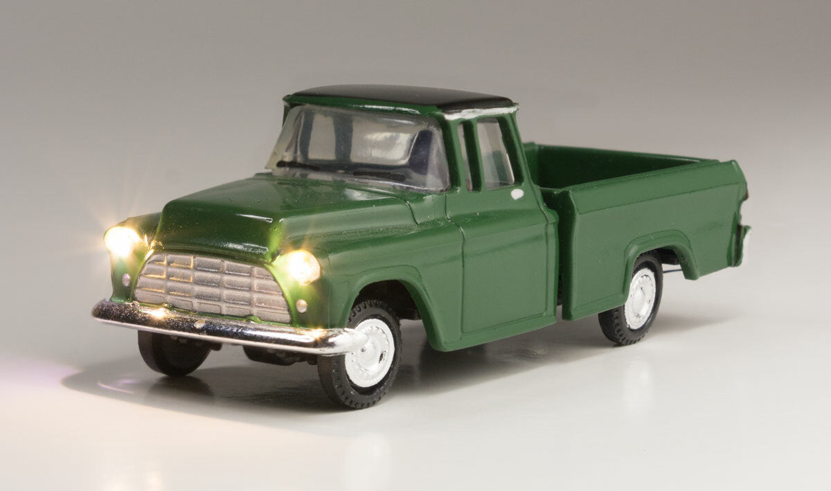 Woodland Scenics 5590 HO Scale Just Plug(R) Lighted Vehicle -- Green Pickup