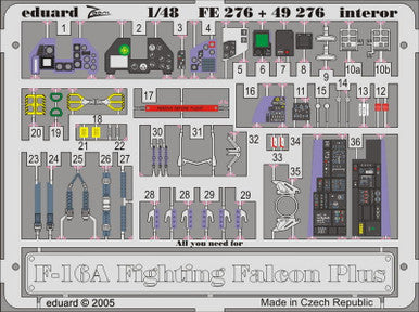 Eduard FE276 1/48 F-16A Fighting Falcon Plus Interior for Hasegawa