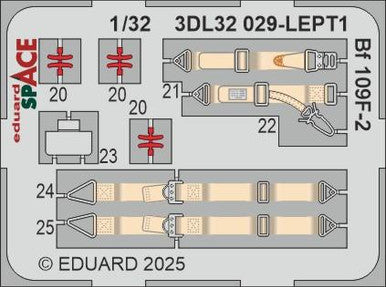 Eduard 3DL32029 1/32 Bf 109F-2 SPACE SPACE for HOBBY 2000 / HASEGAWA