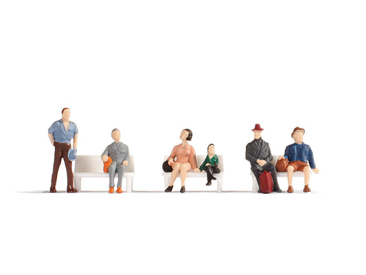 Noch 18116 HO Scale Economy Seated Passengers, 6-Pack