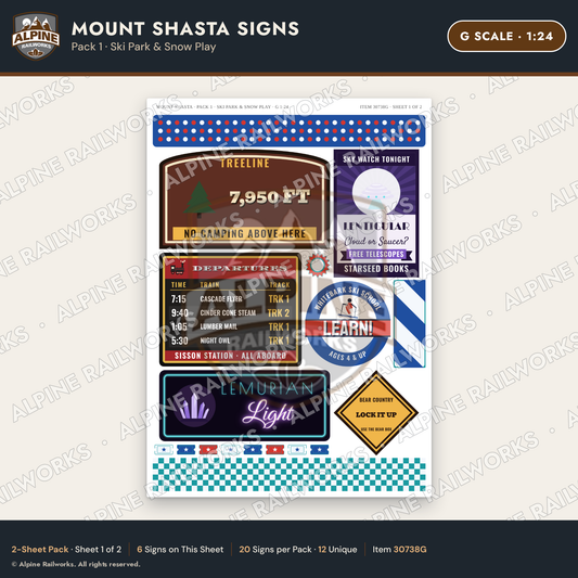 Alpine Railworks 30738G G Scale Tourist Signs - Mount Shasta