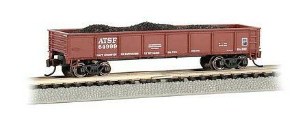 Bachmann 17251 N Scale 40' Steel Gondola with Load - Ready to Run -- Santa Fe #64999 (Oxide)