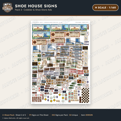 Alpine Railworks 30902N N Scale Roadside Attraction Signs - Shoe House
