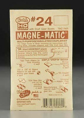 Kadee 24 HO Scale #24 Plastic-Shank Coupler - Kit - Magne-Matic(R) -- Short 1/4"