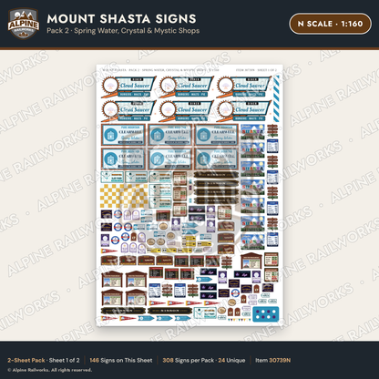 Alpine Railworks 30739N N Scale Tourist Signs - Mount Shasta