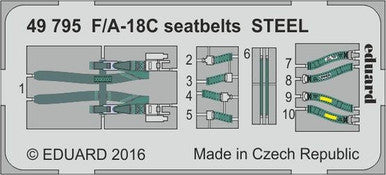 Eduard 49795 1/48 Seatbelts F/A-18C Steel for KIN (Pre-Painted)