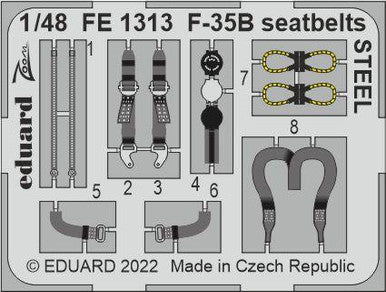 Eduard FE1313 1/48 F-35B Seatbelts Steel for Italeri