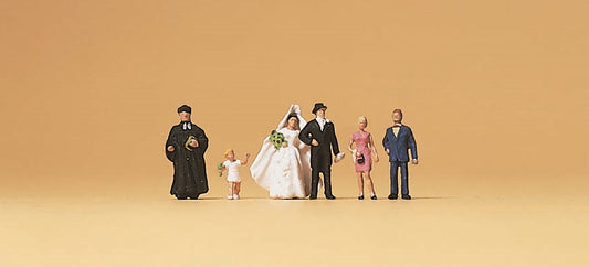 Preiser 79057 N Scale Protestant Wedding Group pkg(6)