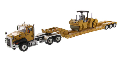 Diecast Masters 85601C 1/50 Cat CT660 Truck, Lowboy & Compactor