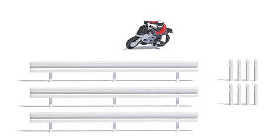 Busch 7940 HO Scale Super Racer 1 Silver Motorcycle with Rider