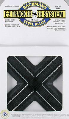 Bachmann 44441 HO Scale E-Z Track — Crossing Steel Rail Black Roadbed