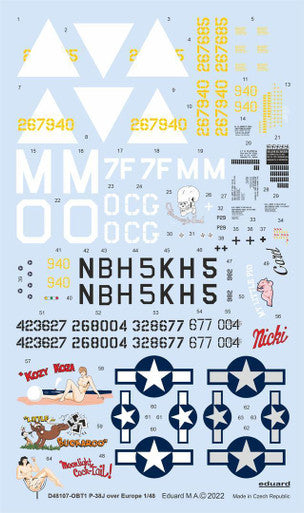 Eduard D48107 1/48 P-38J over Europe for TAMIYA