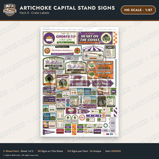 Alpine Railworks 31013HO HO Scale Roadside Signs - Giant Artichoke