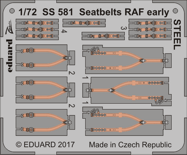 Eduard SS581 1/72 Seatbelts RAF Early STEEL for