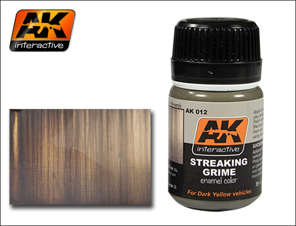 AK Interactive 12 Streaking Grime Enamel Paint 35ml Bottle