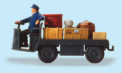 Preiser 28147 HO Scale Electric Baggage Truck (Nonoperating) w/Driver