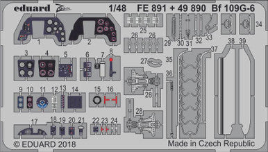 Eduard FE891 1/48 Bf 109G-6 for TAMIYA Photo Etch Detail Set