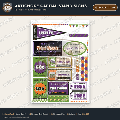Alpine Railworks 31009G G Scale Roadside Signs - Giant Artichoke