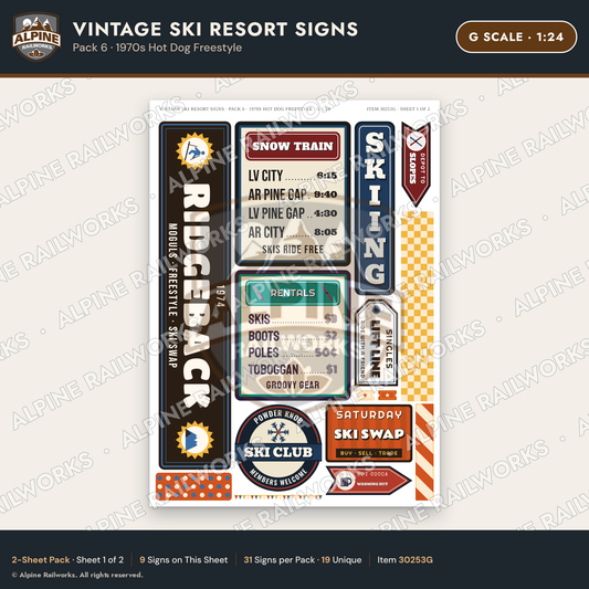 Alpine Railworks 30253G G Scale Vintage Ski Resort Signs