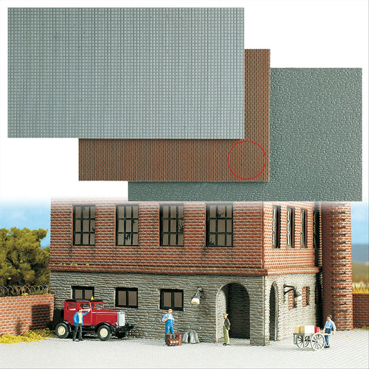 Busch 7402 HO Scale Self-Adhesive Clinker Brick Wall Sheet