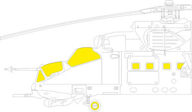 Eduard EX1071 1/48 Mi-24P Mask for TRUMPETER Canopy Mask Set