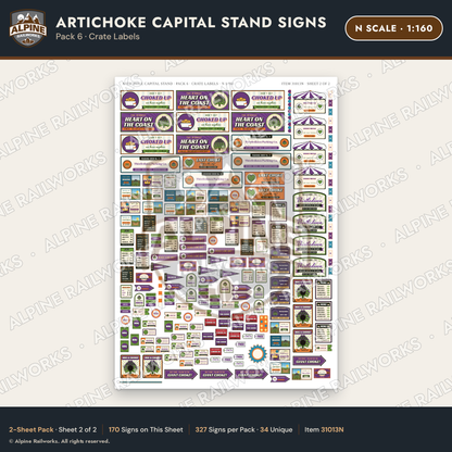 Alpine Railworks 31013N N Scale Roadside Signs - Giant Artichoke