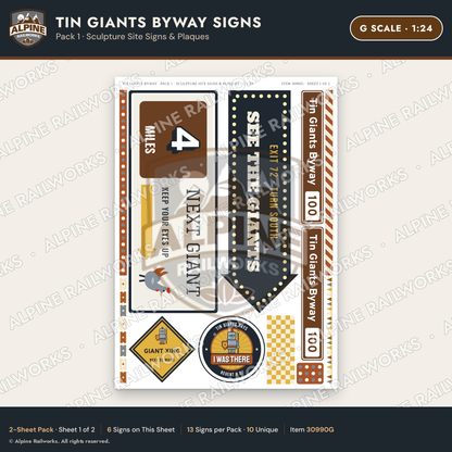 Alpine Railworks 30990G G Scale Roadside Signs - Scrap Metal Giants