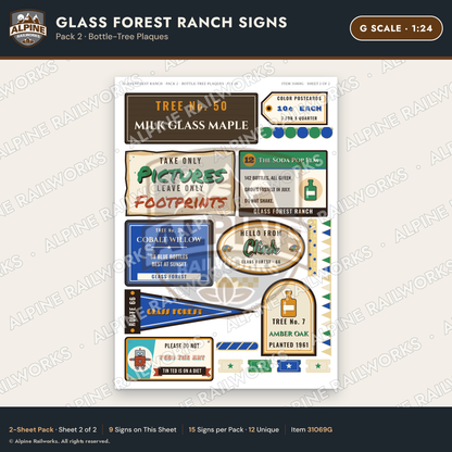 Alpine Railworks 31069G G Scale Roadside Signs - Bottle Tree Ranch