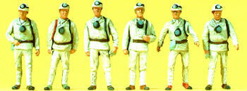 Preiser 79215 N Scale Workers Miners pkg(6)