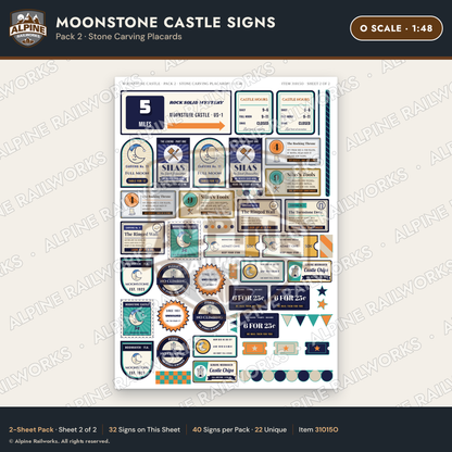 Alpine Railworks 31015O O Scale Roadside Signs - Stone Castle