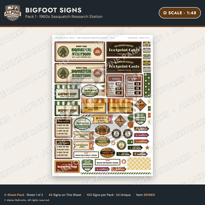 Alpine Railworks 30146O O Scale Bigfoot Signs