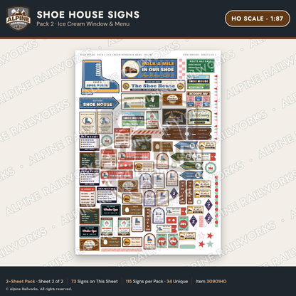 Alpine Railworks 30901HO HO Scale Roadside Signs - Shoe House