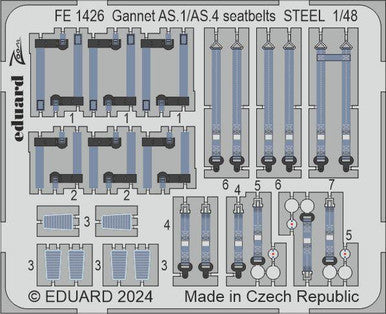 Eduard FE1426 1/48 Gannet AS.1/AS.4 Seatbelts STEEL for AIRFIX
