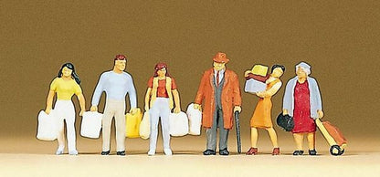 Preiser 10121 HO Scale Pedestrians People Shopping pkg(6)