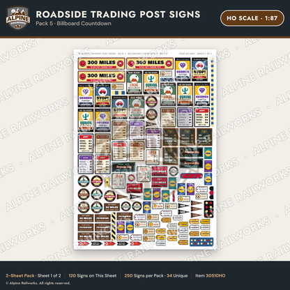 Alpine Railworks 30510HO HO Scale Roadside Trading Post Signs