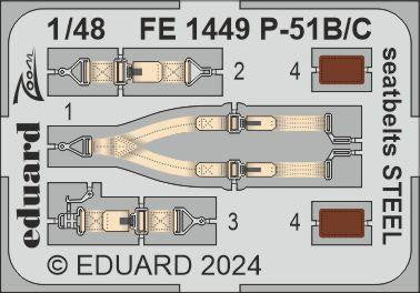 Eduard FE1449 1/48 P-51B/C Seatbelts STEEL 1/48
