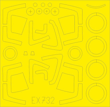 Eduard EX732 1/48 Mask Su27S TFace Canopy Mask Set for KTY