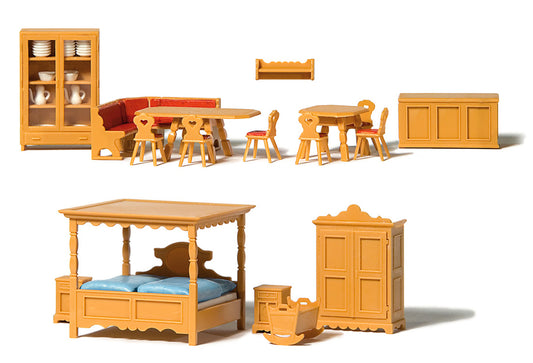 Preiser 17710 HO Scale Country House Furniture Set