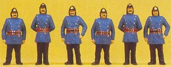 Preiser 12102 HO Scale 1900s Figures Firemen pkg(6)