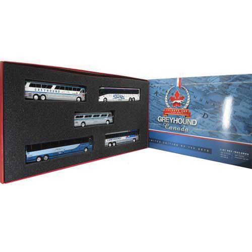 Iconic Replicas 870341ae HO Scale 5-Bus Set - Greyhound Canada Tribute
