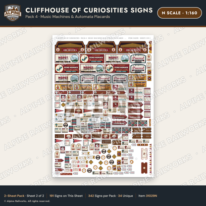 Alpine Railworks 31029N N Scale Roadside Signs - Curiosity House