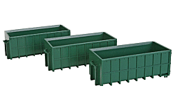 Walthers SceneMaster 949-4100 HO Large Dumpsters Green (3)