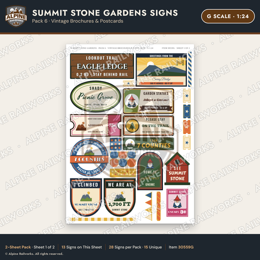 Alpine Railworks 30559G G Scale Roadside Signs - Rock Garden