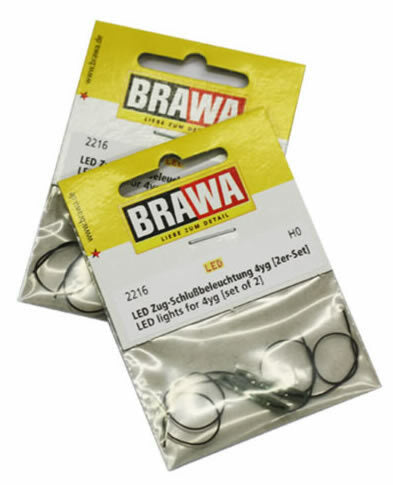 Brawa 2216 HO Scale Marker Light LEDs -- Fits Brawa 4YG Passenger Cars pkg(2)