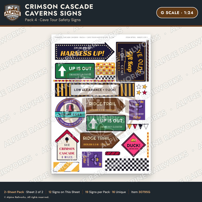 Alpine Railworks 30795G G Scale Roadside Attraction Signs - Caverns