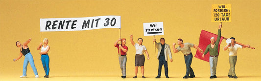 Preiser 10456 HO Scale Demonstrators with Signs Figure Set